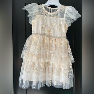 Self-Portrait Girls Sequin Ruffle Tiered Dress size UK 3-4